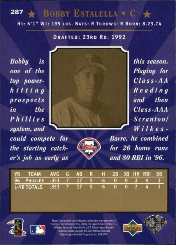 Bobby Estalella 1997 Upper Deck #287 Philadelphia Phillies