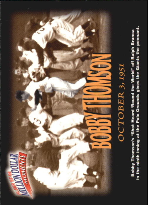 1997 Fleer Baseball "Million Dollar Moments" Insert Cards - Picture 38 of 88