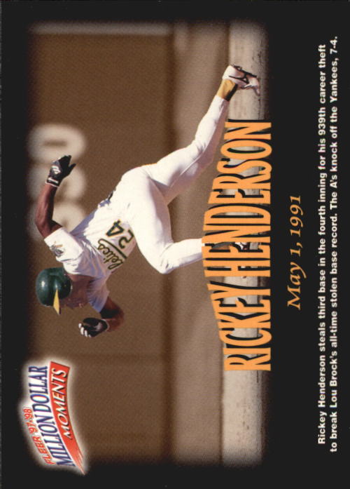 1997 Fleer Baseball "Million Dollar Moments" Insert Cards - Picture 47 of 88