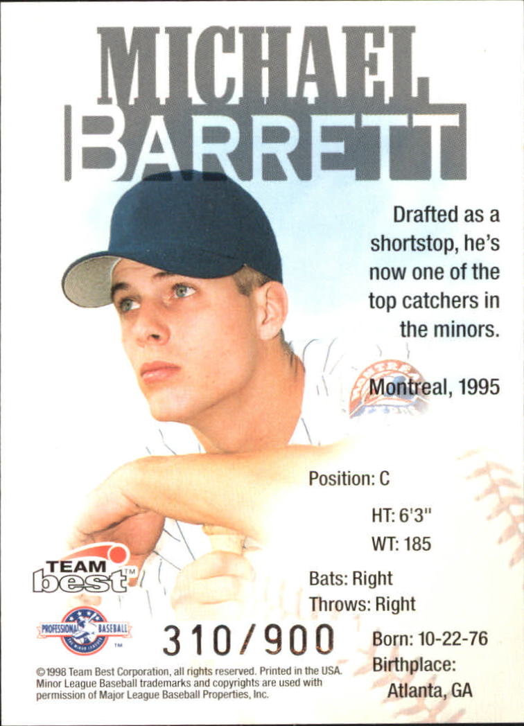 1998 Best Number One Pick #5 Michael Barrett back image