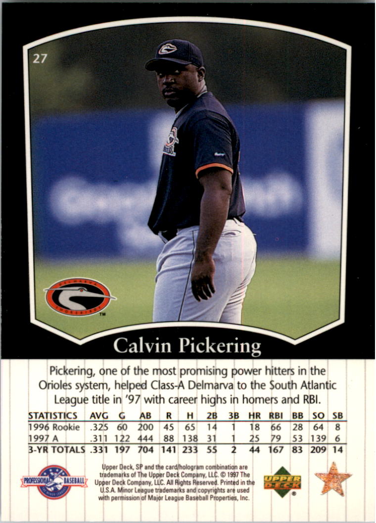 1998 SP Top Prospects #27 Calvin Pickering back image