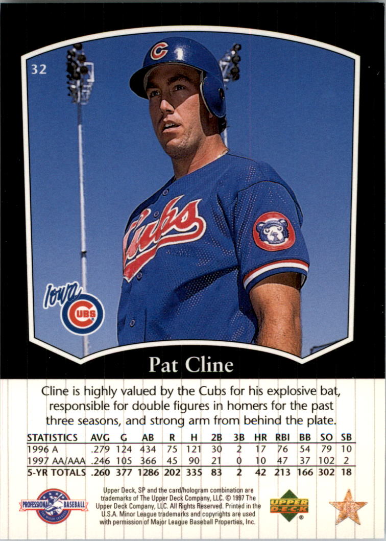 1998 SP Top Prospects #32 Pat Cline back image