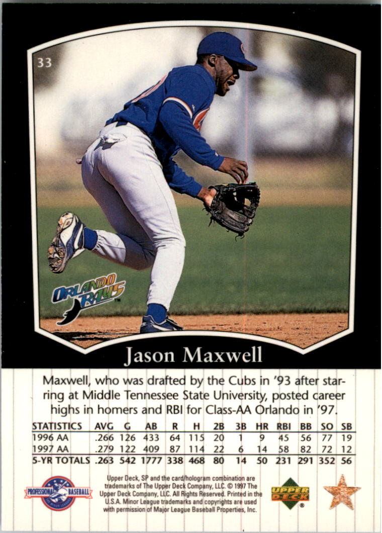 1998 SP Top Prospects #33 Jason Maxwell back image