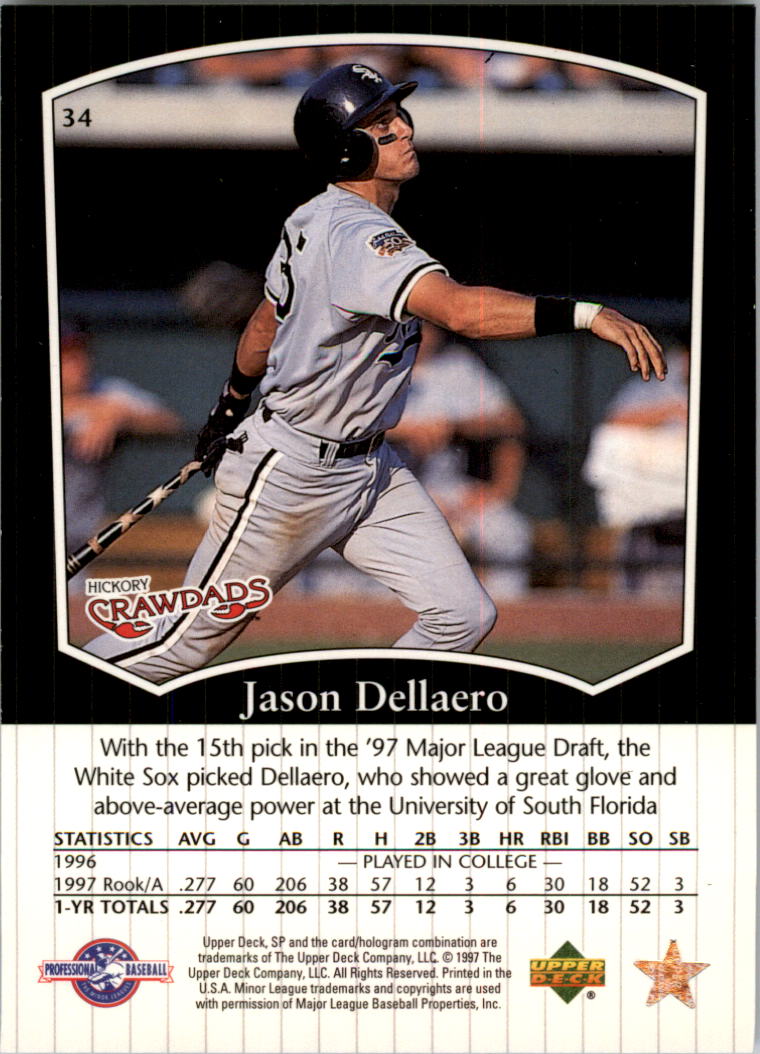 1998 SP Top Prospects #34 Jason Dellaero back image