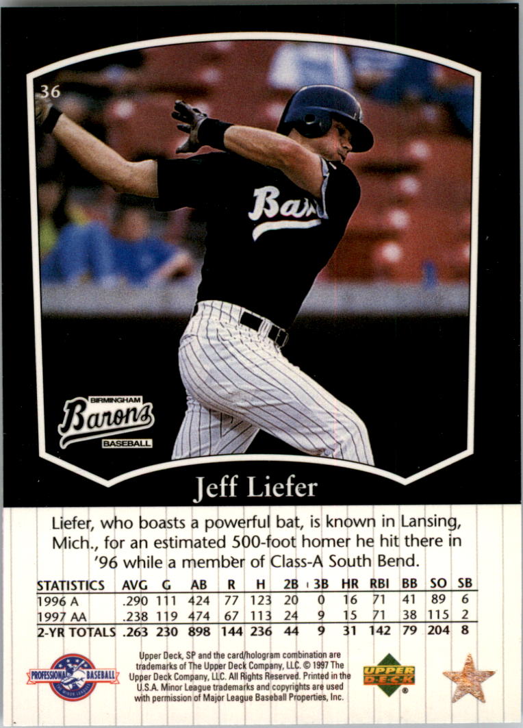 1998 SP Top Prospects #36 Jeff Liefer back image
