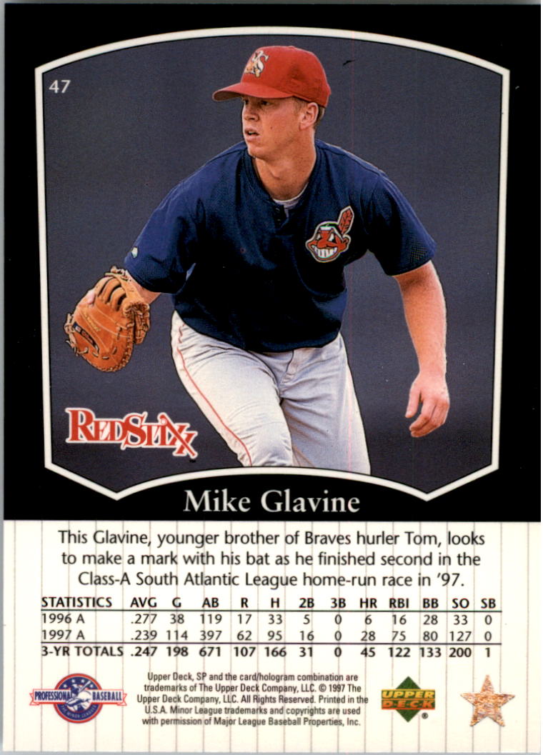 1998 SP Top Prospects #47 Mike Glavine back image