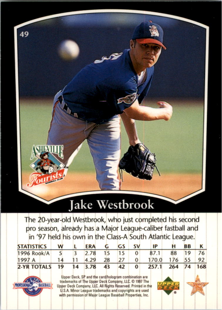 1998 SP Top Prospects #49 Jake Westbrook back image