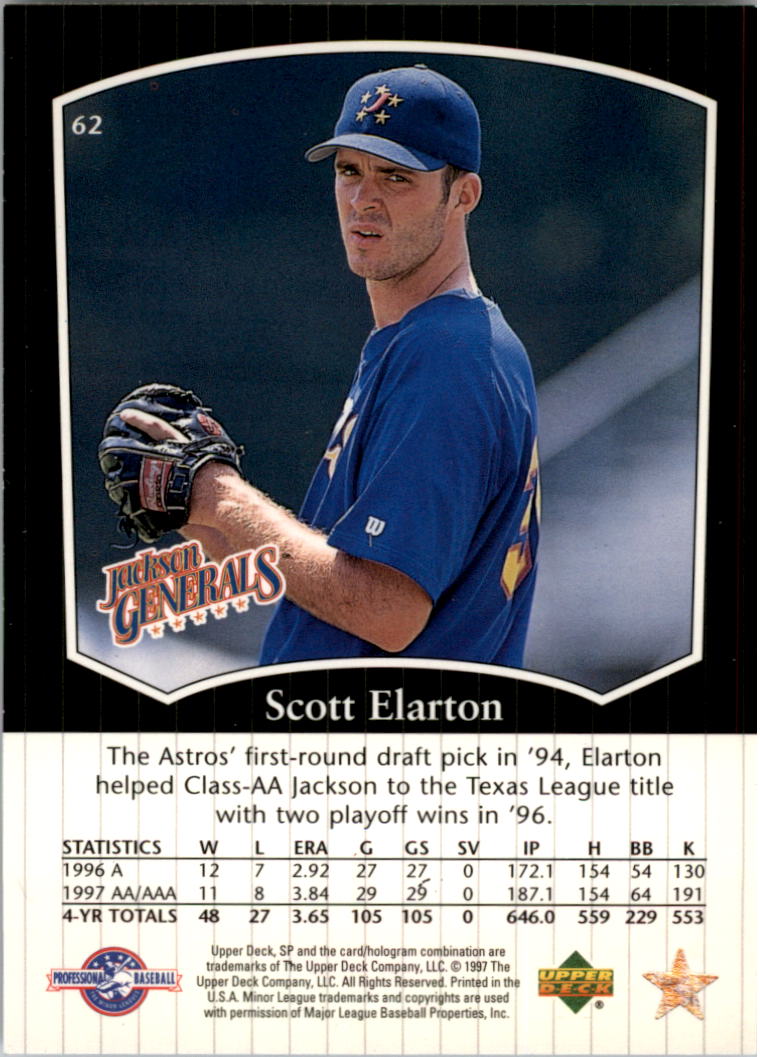 1998 SP Top Prospects #62 Scott Elarton back image