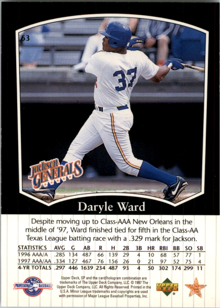 1998 SP Top Prospects #63 Daryle Ward back image