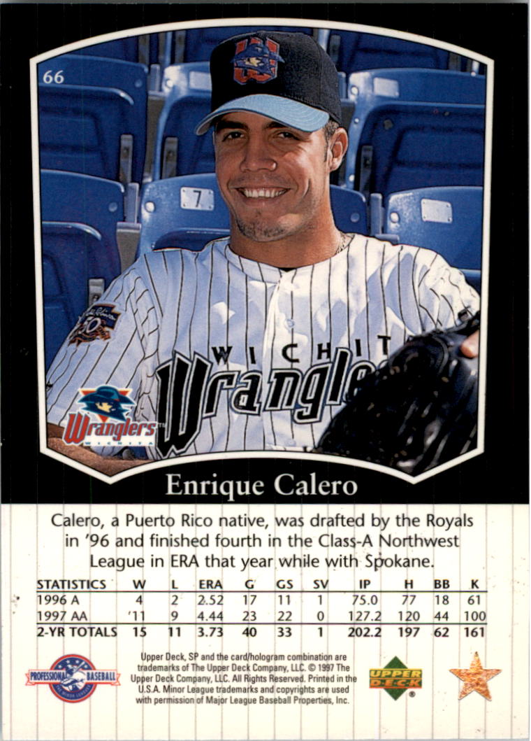 1998 SP Top Prospects #66 Enrique Calero back image