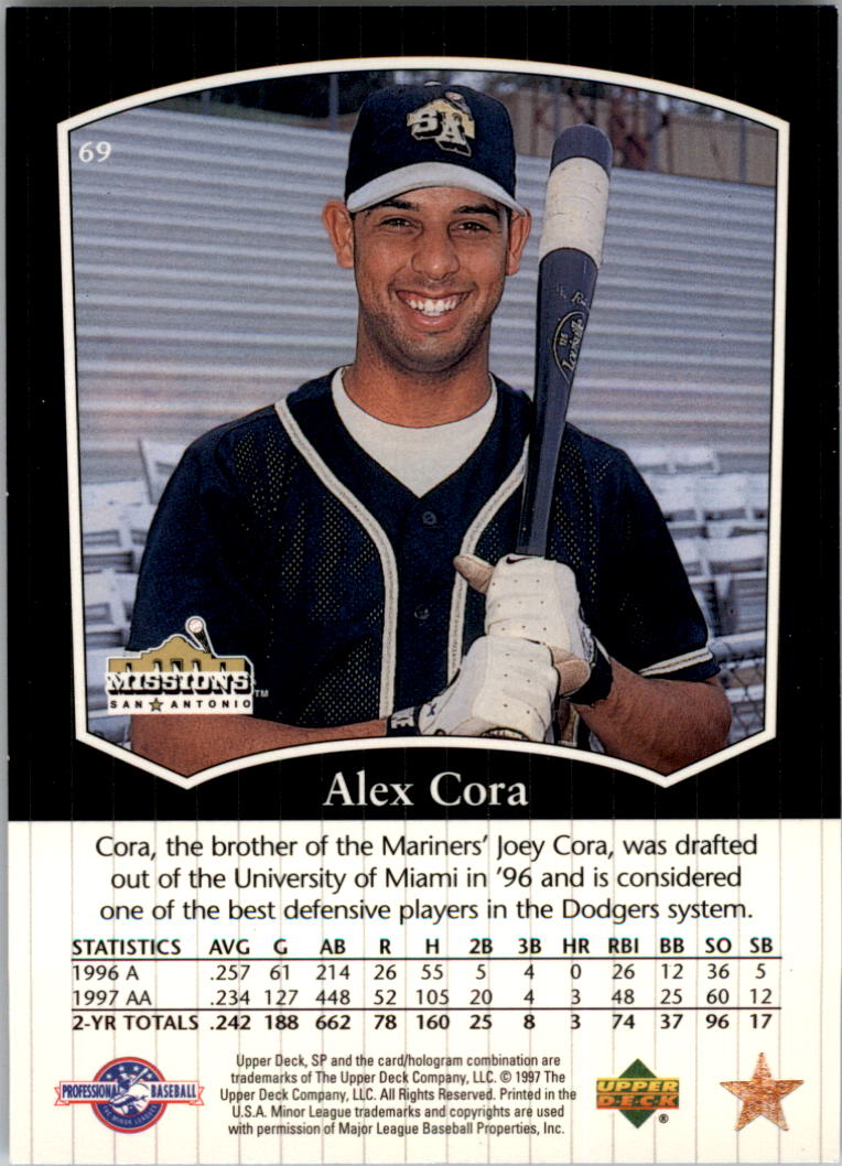 1998 SP Top Prospects #69 Alex Cora back image