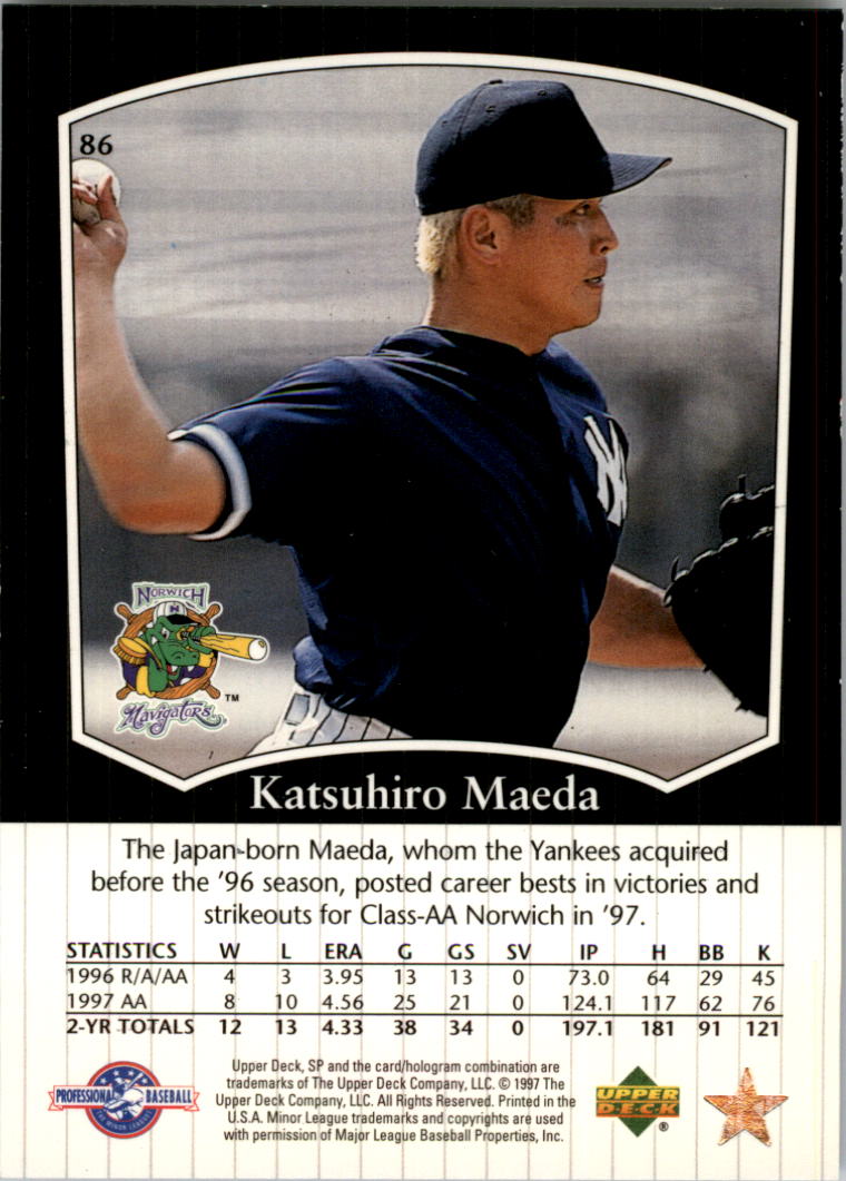 1998 SP Top Prospects #86 Katsuhiro Maeda back image