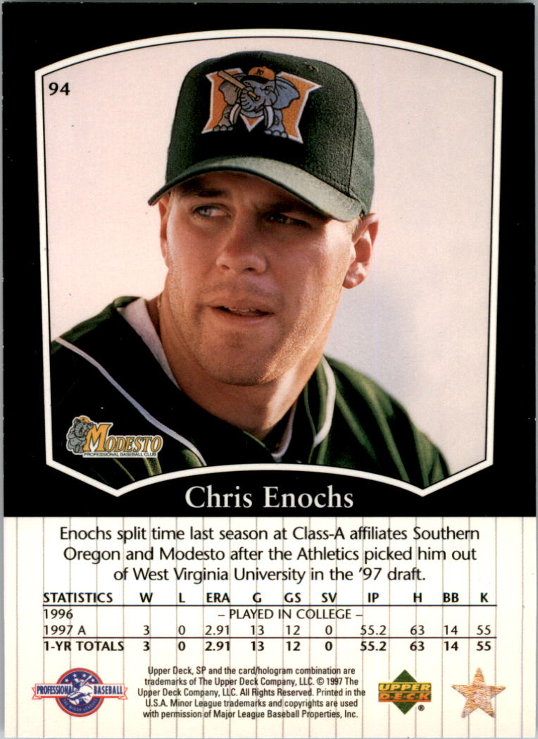 1998 SP Top Prospects #94 Chris Enochs back image