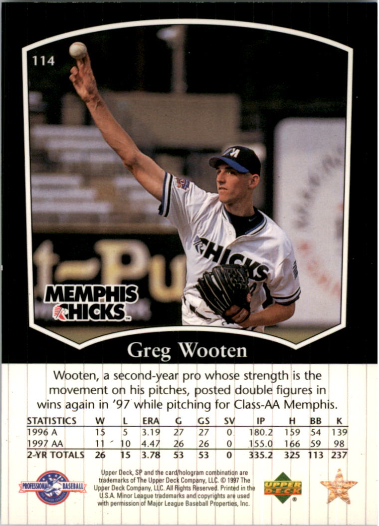 1998 SP Top Prospects #114 Greg Wooten back image