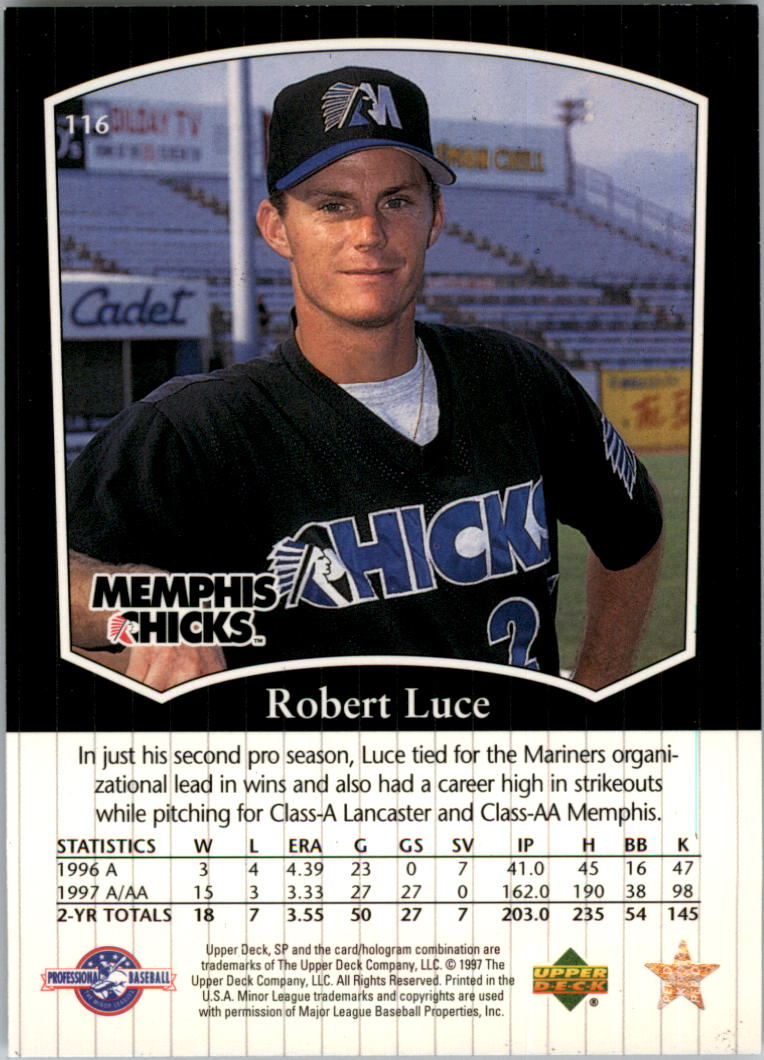 1998 SP Top Prospects #116 Robert Luce back image