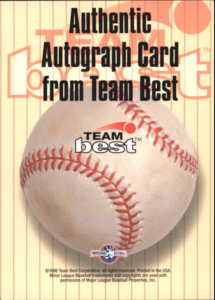 1998 Best Autographs Signature Series #18 Matt DeWitt back image