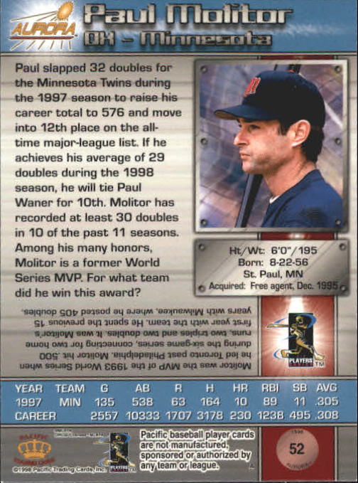 B2386- 1998 Aurora Baseball Card # S 1-200 + Einsätze -du Pick- 15 + Free US - Bild 87 von 463