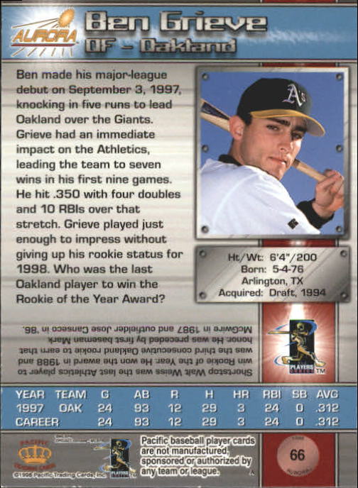 B2386- 1998 Aurora Baseball Card # S 1-200 + Einsätze -du Pick- 15 + Free US - Bild 101 von 463
