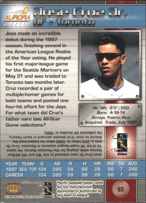 B2386- 1998 Aurora Baseball Card # S 1-200 + Einsätze -du Pick- 15 + Free US - Bild 151 von 463