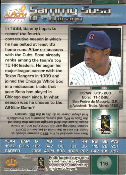 B2386- 1998 Aurora Baseball Card # S 1-200 + Einsätze -du Pick- 15 + Free US - Bild 197 von 463