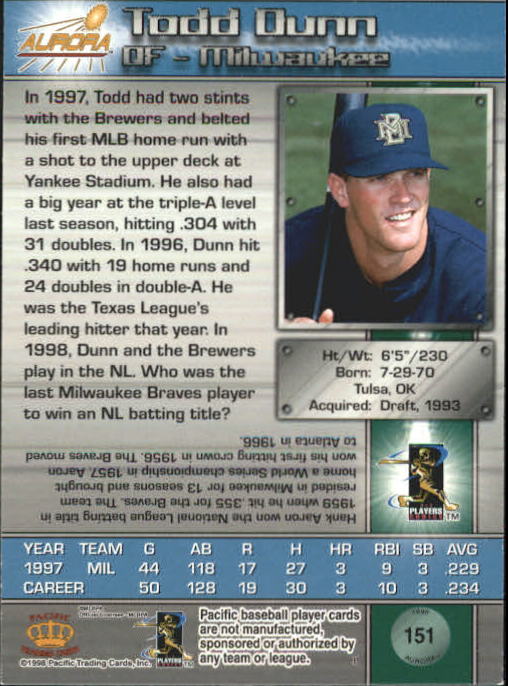 B2386- 1998 Aurora Baseball Card # S 1-200 + Einsätze -du Pick- 15 + Free US - Bild 267 von 463