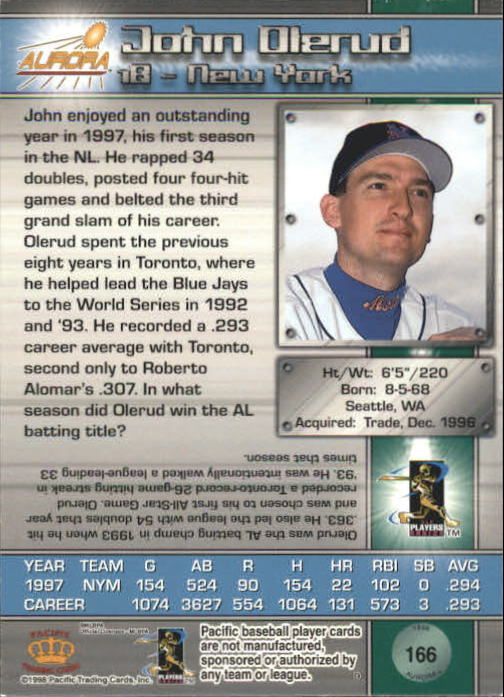 B2386- 1998 Aurora Baseball Card # S 1-200 + Einsätze -du Pick- 15 + Free US - Bild 297 von 463