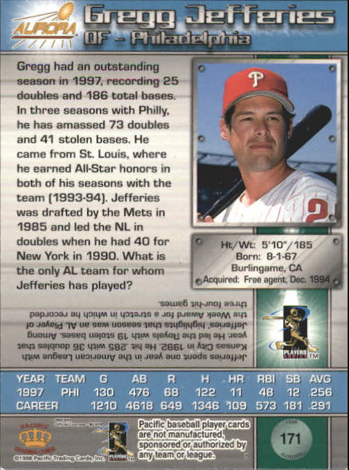 B2386- 1998 Aurora Baseball Card # S 1-200 + Einsätze -du Pick- 15 + Free US - Bild 307 von 463