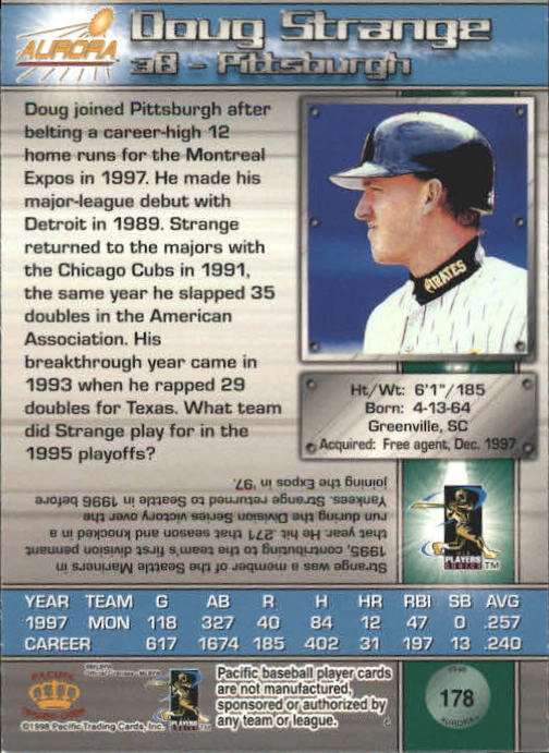 B2386- 1998 Aurora Baseball Card # S 1-200 + Einsätze -du Pick- 15 + Free US - Bild 321 von 463