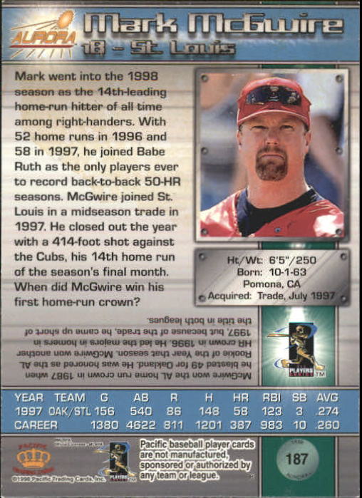 B2386- 1998 Aurora Baseball Card # S 1-200 + Einsätze -du Pick- 15 + Free US - Bild 339 von 463