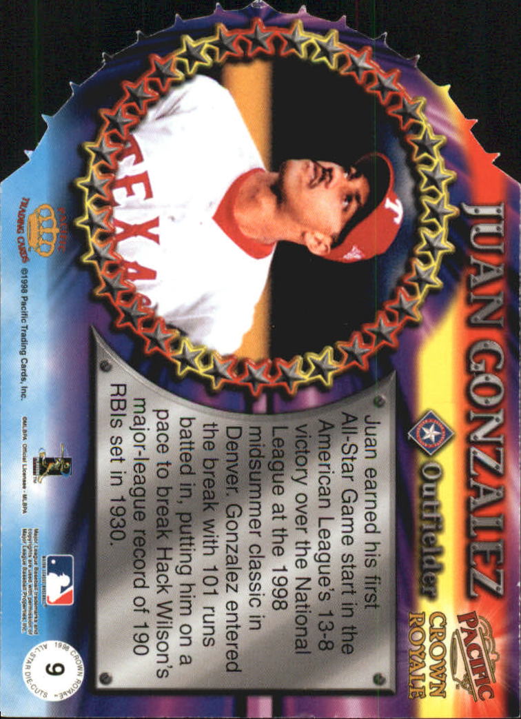 1998 Crown Royale All-Stars #9 Juan Gonzalez back image
