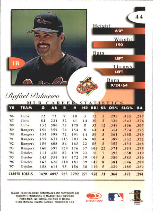 A4227- 1998 Donruss Signature BB #s 1-140 +Inserts -You Pick- 15+ FREE US SHIP - Picture 89 of 301