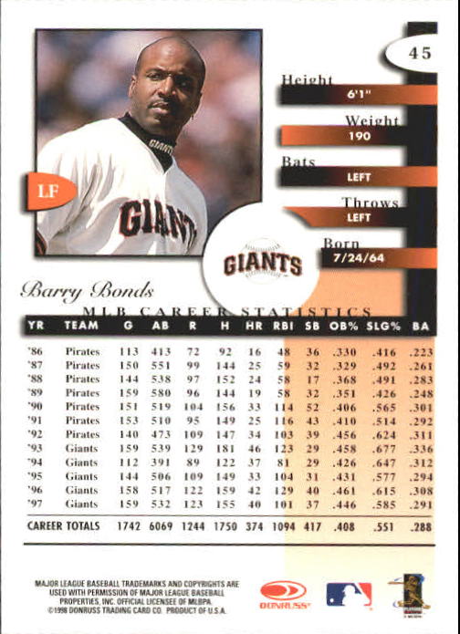A4227- 1998 Donruss Signature BB #s 1-140 +Inserts -You Pick- 15+ FREE US SHIP - Picture 91 of 301