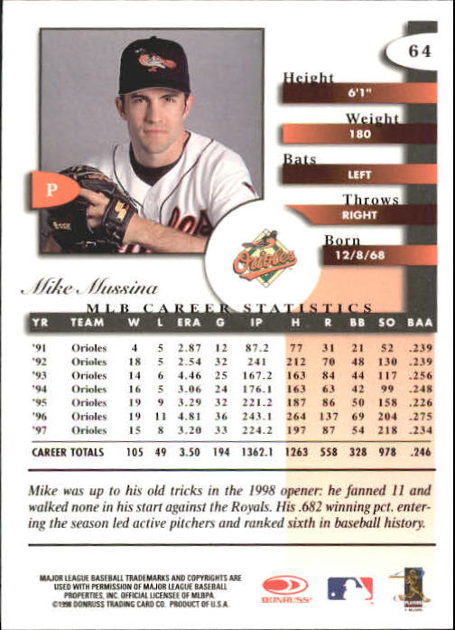 A4227- 1998 Donruss Signature BB #s 1-140 +Inserts -You Pick- 15+ FREE US SHIP - Picture 129 of 301