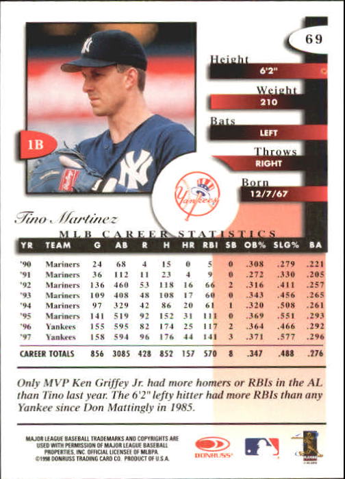 A4227- 1998 Donruss Signature BB #s 1-140 +Inserts -You Pick- 15+ FREE US SHIP - Picture 139 of 301