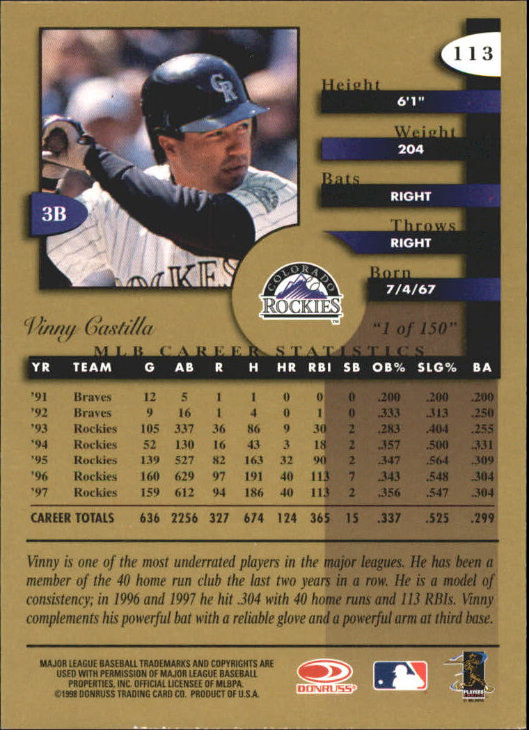 A4227- 1998 Donruss Signature BB #s 1-140 +Inserts -You Pick- 15+ FREE US SHIP - Picture 273 of 301