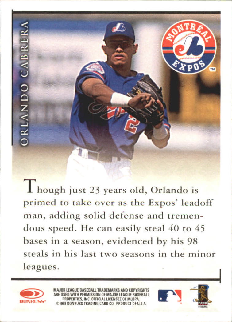1998 Donruss Signature Autographs #11 Orlando Cabrera/3100* back image