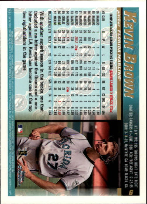 1998 Topps Chrome #6 Kevin Brown back image
