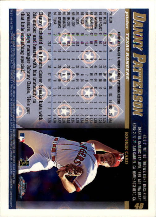 1998 Topps Chrome #48 Danny Patterson back image