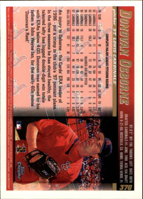 A3747- 1998 Topps Chrome BB Card #s 1-504 +Rookies -You Pick- 15+ FREE US SHIP - Picture 267 of 315
