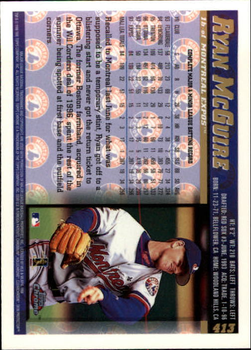 A3747- 1998 Topps Chrome BB Card #s 1-504 +Rookies -You Pick- 15+ FREE US SHIP - Picture 287 of 315