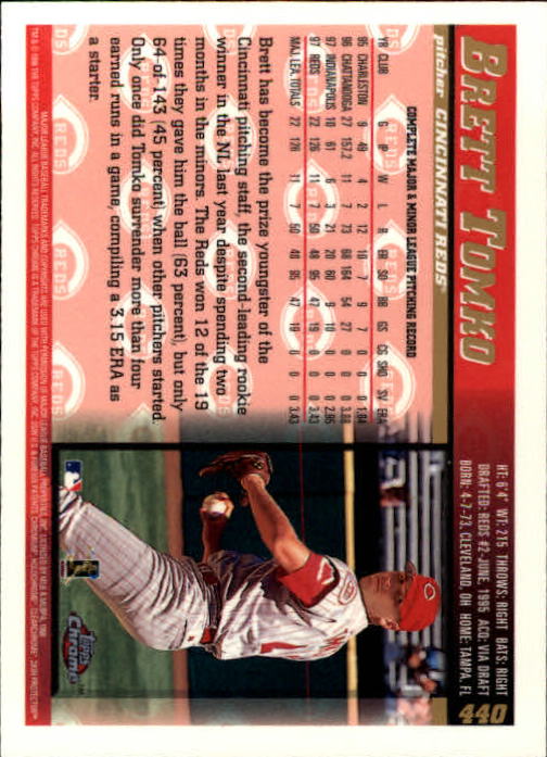 A3747- 1998 Topps Chrome BB Card #s 1-504 +Rookies -You Pick- 15+ FREE US SHIP - Picture 301 of 315