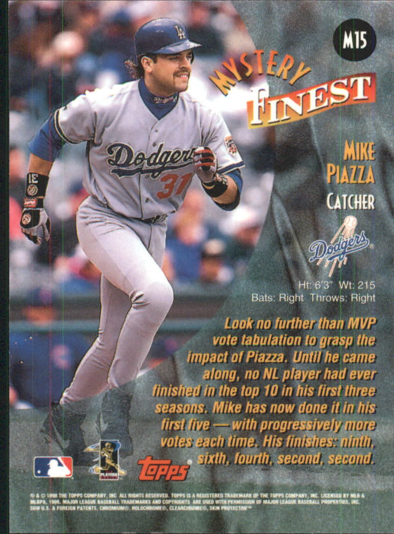 1998 Topps Mystery Finest Borderless #M15 Mike Piazza back image