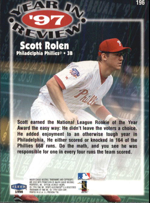 1998 Sports Illustrated #196 Scott Rolen '97 back image