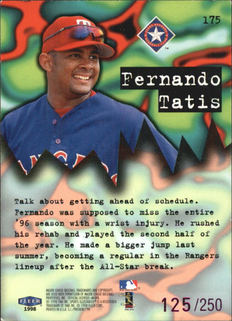 1998 Sports Illustrated Extra Edition #175 Fernando Tatis OW back image