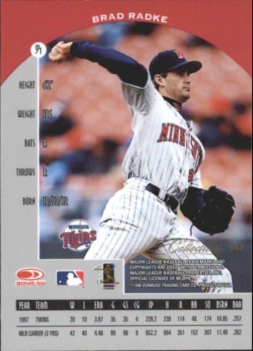 1998 Donruss Collections Baseball "Main Set" Base Cards - Picture 181 of 189