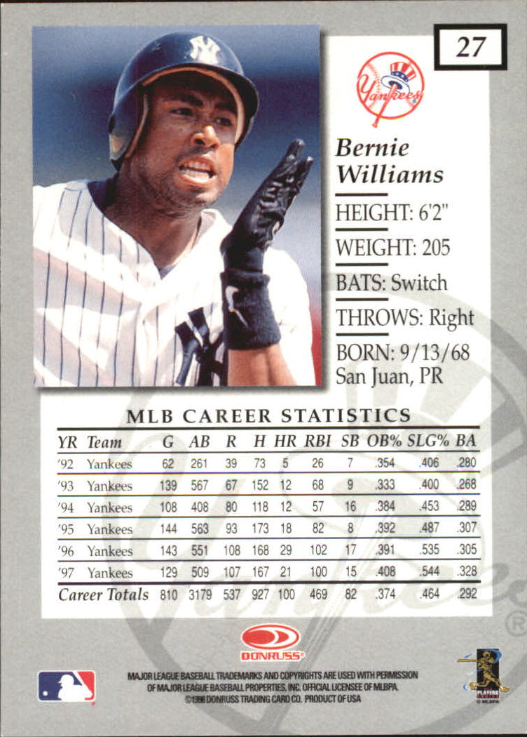 1998 Donruss Elite Baseball "Main Set" Cards #1 to #150 - Picture 55 of 301