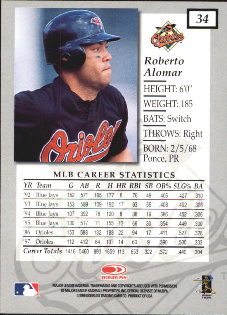 1998 Donruss Elite Baseball "Main Set" Cards #1 to #150 - Picture 69 of 301