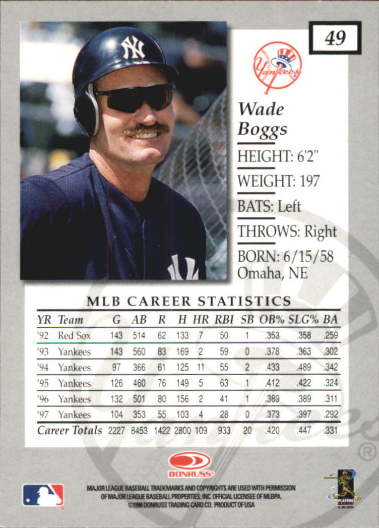 1998 Donruss Elite Baseball "Main Set" Cards #1 to #150 - Picture 99 of 301