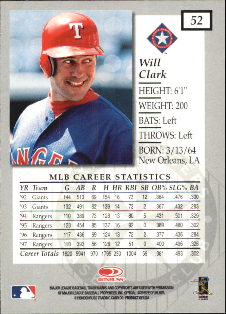 1998 Donruss Elite Baseball "Main Set" Cards #1 to #150 - Picture 105 of 301