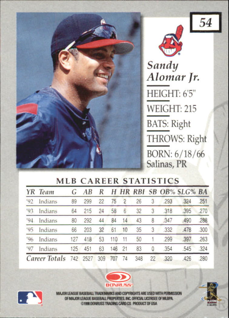 1998 Donruss Elite Baseball "Main Set" Cards #1 to #150 - Picture 109 of 301